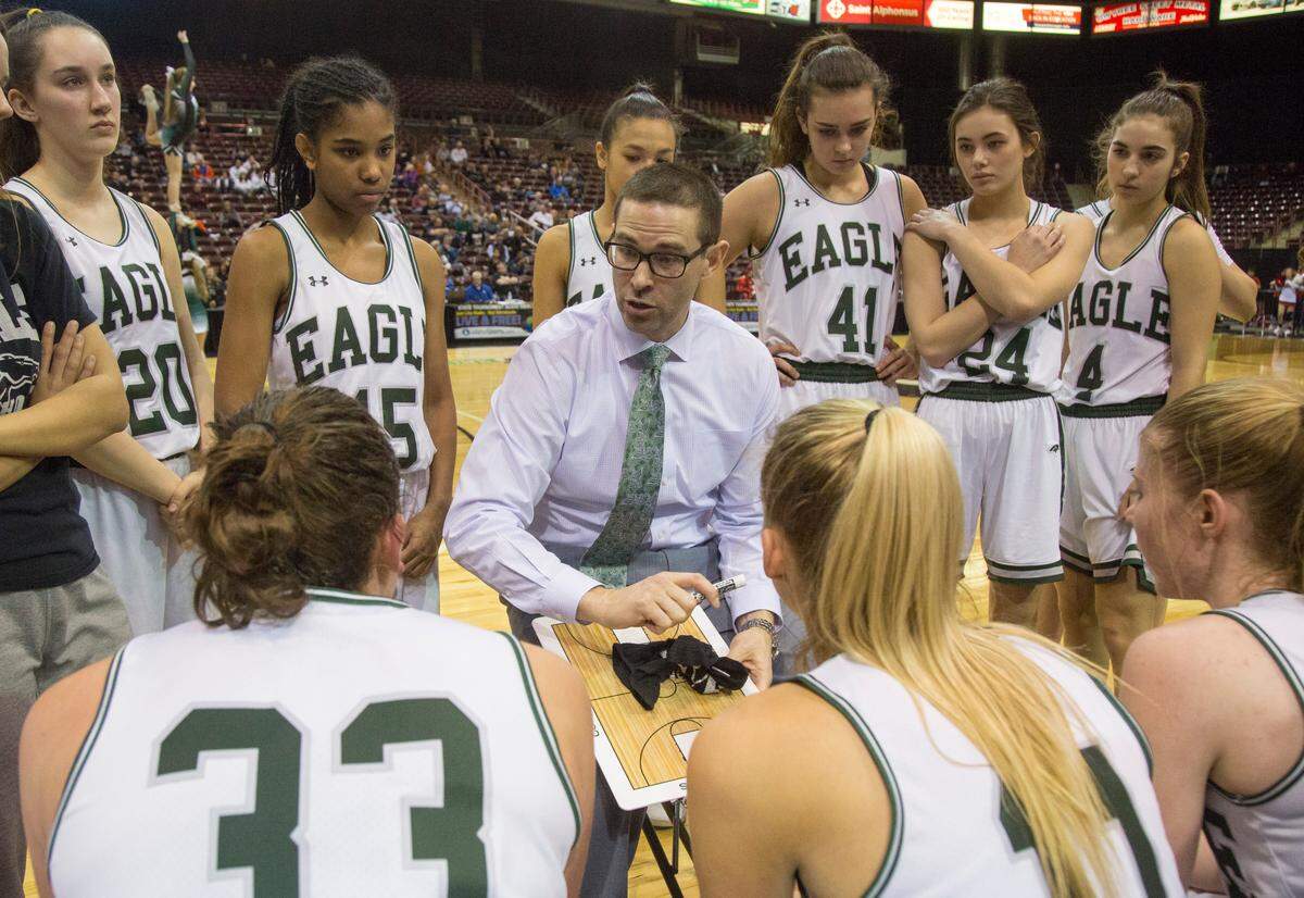 Cody Pickett coached the Eagle girls basketball team for seven seasons, winning a state title in 2019.