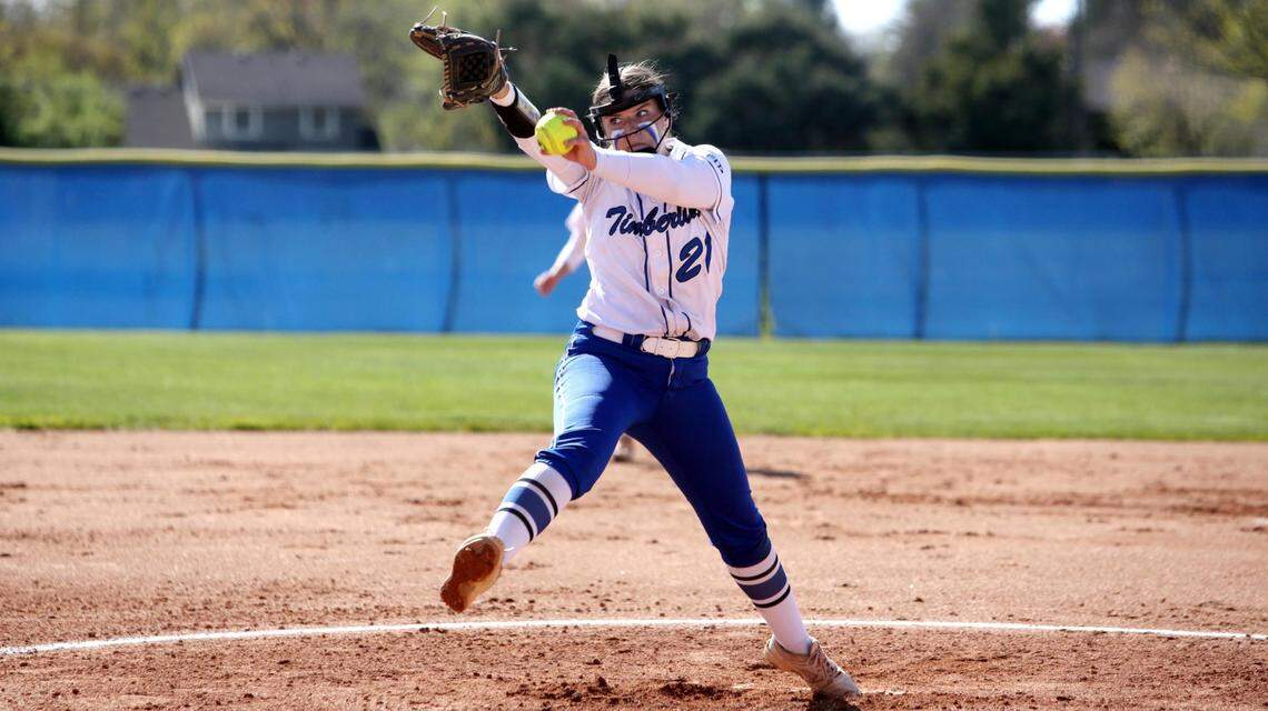 Timberline sophomore Allison Metzler earned the win in the Wolves’ 4-1 victory against Kuna, holding the Kavemen to one run on six hits in six innings on Tuesday at Timberline High.