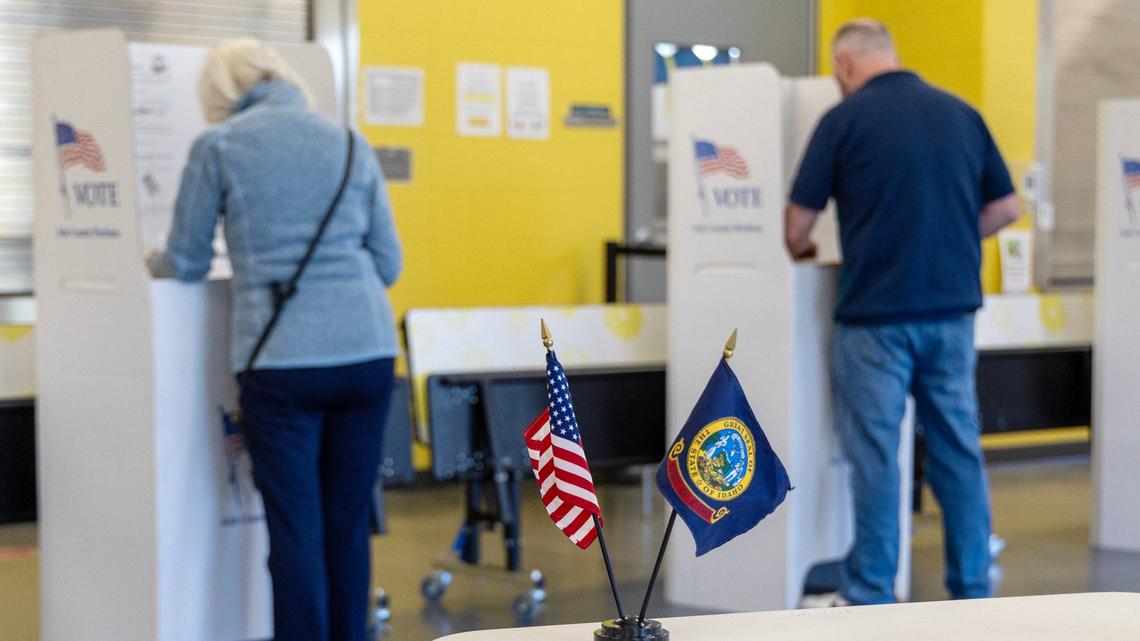 People vote in the primary election at Roosevelt Elementary in Boise in May.