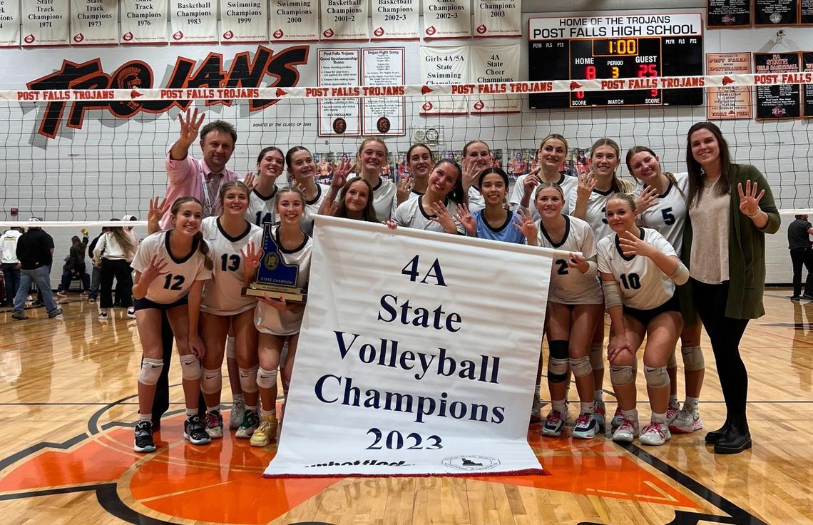The Skyview High volleyball team won its fourth consecutive state title Saturday at Post Falls High.