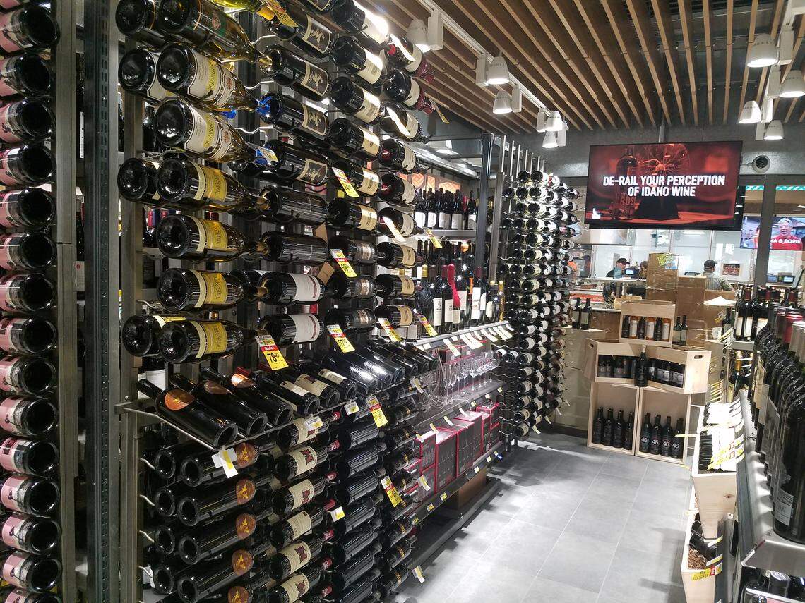 Inside the walk-in wine cooler at the new Albertsons Market Street store in Meridian. The store features 3,000 varities of wine and 1,000 varities of beer.