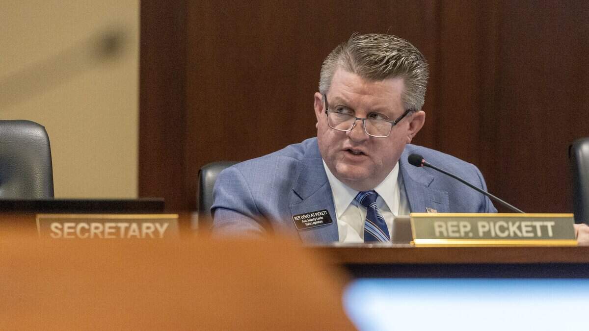 Rep. Douglas T. Pickett speaks during a meeting of the education committee at the Idaho Statehouse, Feb. 12, 2026.