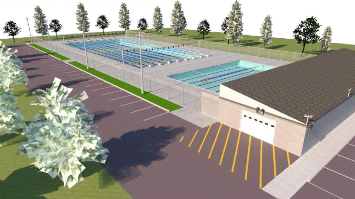 Another rendering of the pool complex sans a proposed enclosure.