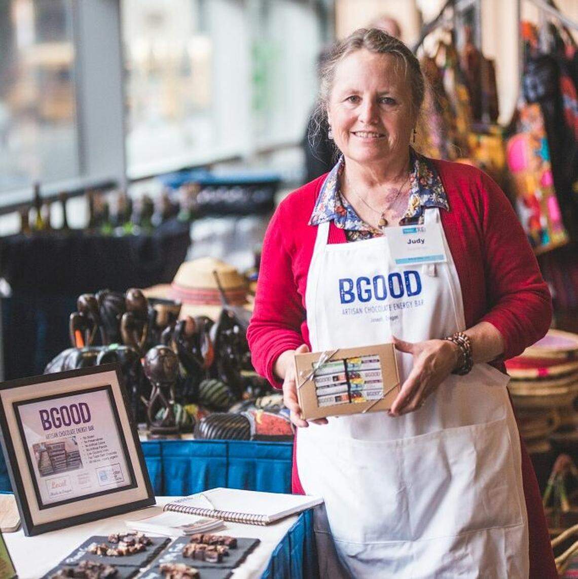 Judy Goodman is a fish scientist-turned-chocolatier who creates energy bars hand-dipped in artisan chocolate.