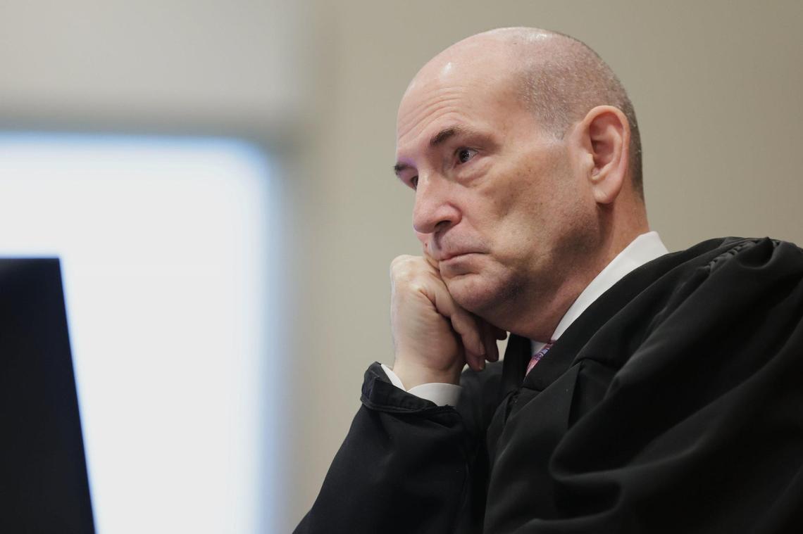 Fourth Judicial District Judge Steven Hippler listens at the sentencing hearing of Bryan Kohberger at the Ada County Courthouse. He called the 30-year-old the “worst of the worst.”