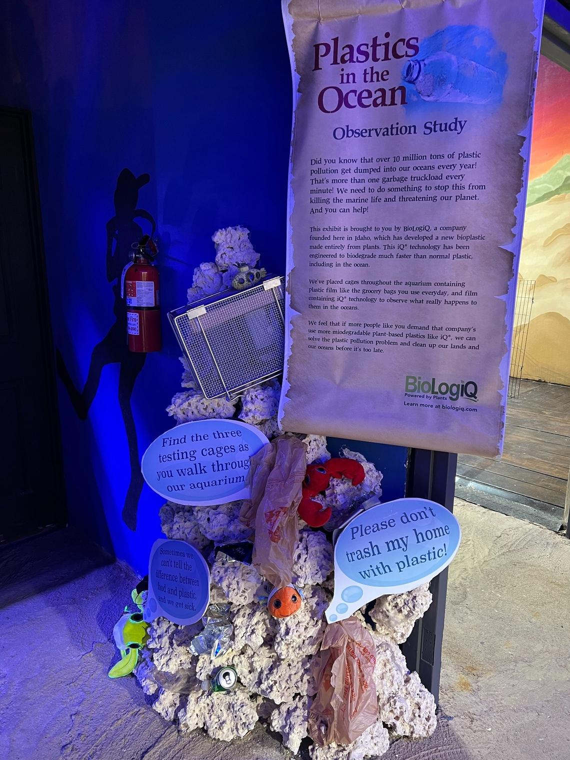 BioLogiQ partnered with the East Idaho Aquarium to test how regular plastic and NuPlastiQ would react in water, as well as to educate the general public on how plastic affects the oceans.
