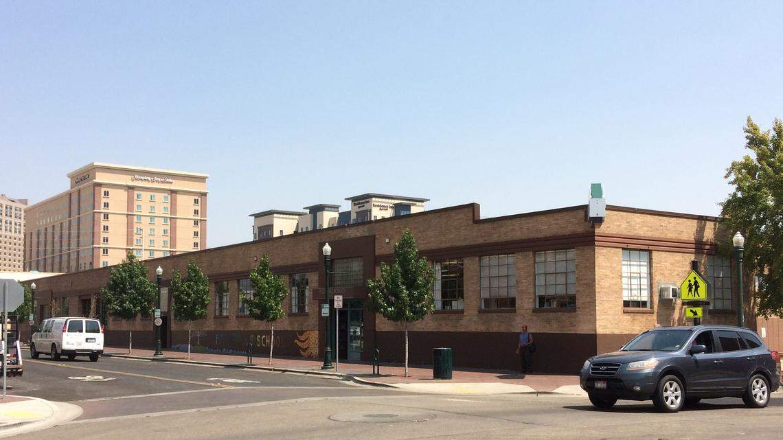 This 72-year-old warehouse at River and 8th streets, owned by Wilcomb LCC, would be demolished and replaced by a multistory building with three parking decks to serve the proposed new Boise library across River Street (which the car at right is on). The Foothills School of Arts and Sciences, the building’s principal tenant, hopes to move to another Downtown location.