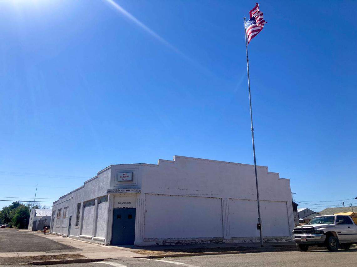 The War Memorial Hall in Gooding houses the Idaho American Legion Post and receives public funds annually from Gooding County to operate as building for military veteran organization meetings. It’s use by a member as a private rental space may brush up against its tax-exempt status under Idaho law.