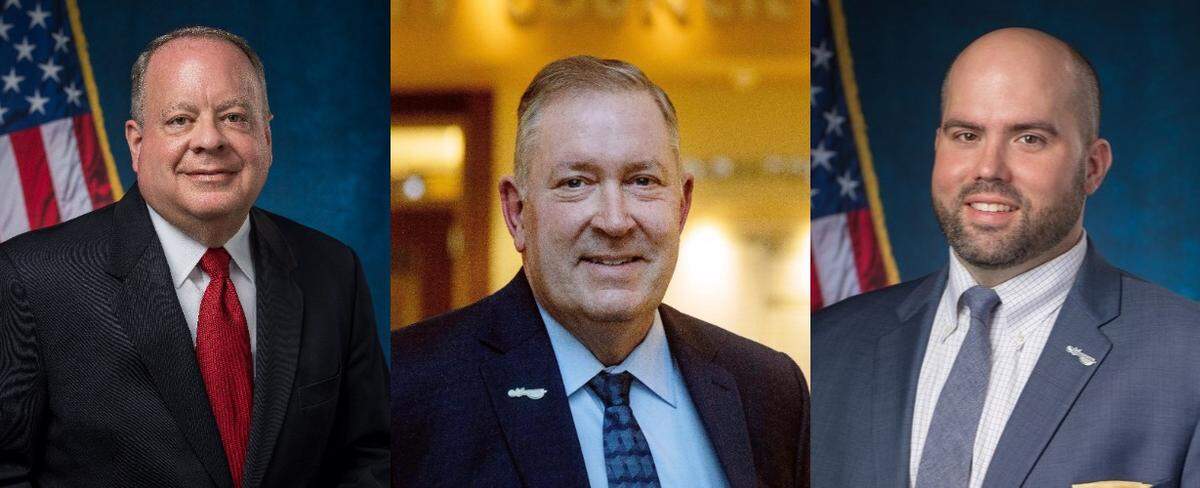 Three City Council incumbents are running unopposed in Meridian. From left are Brian Whitlock, John Overton and Luke Cavener.