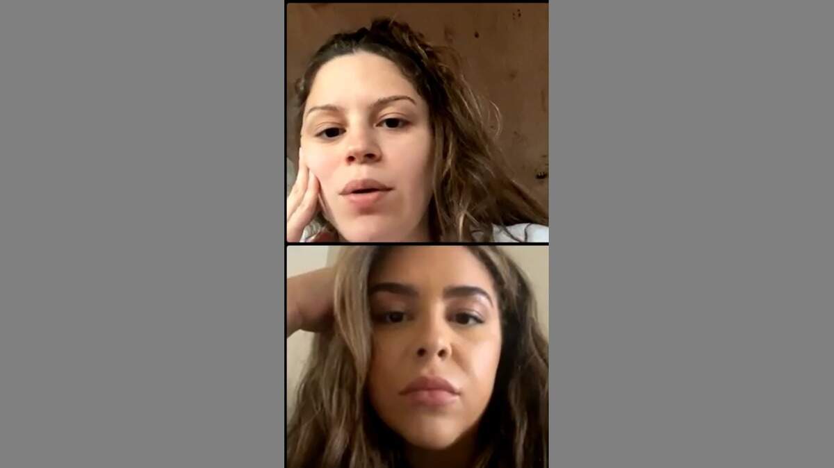 Tati Gonzalez, top, and her sister Deja Gonzalez spoke during a Facebook live stream on June 30 about the incident at the Mountain Home Air Force Base.