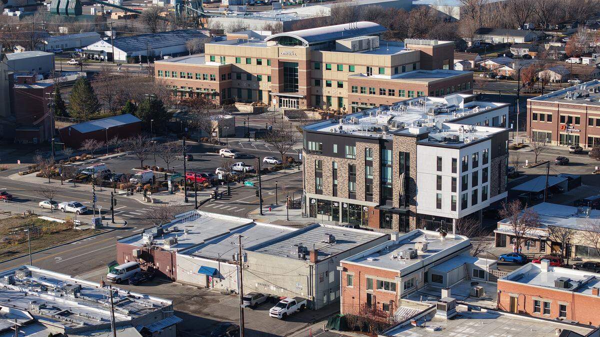 The Old Town area of Downtown Meridian includes City Hall.