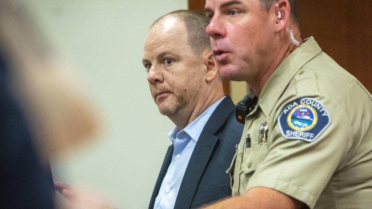 Former Idaho GOP chair Jonathan Parker was taken into custody on an outstanding warrant after a court appearance on a felony stalking charge on June 14, 2019.