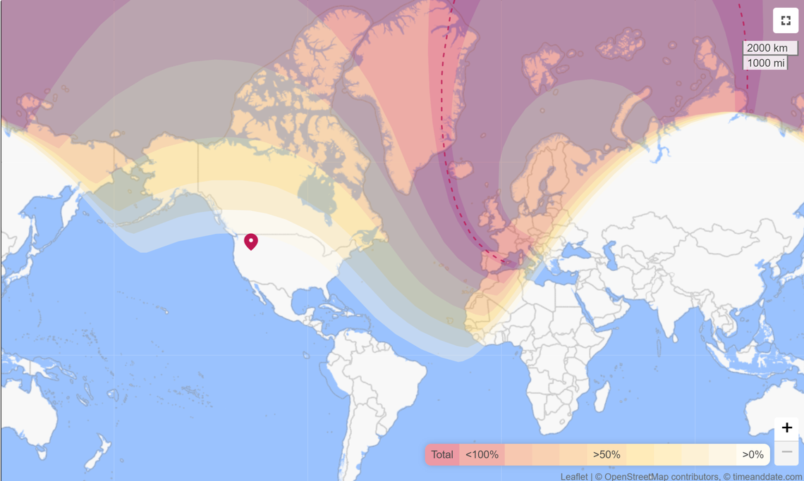 The only realistic location to view August 2026’s total solar eclipse is in Spain.