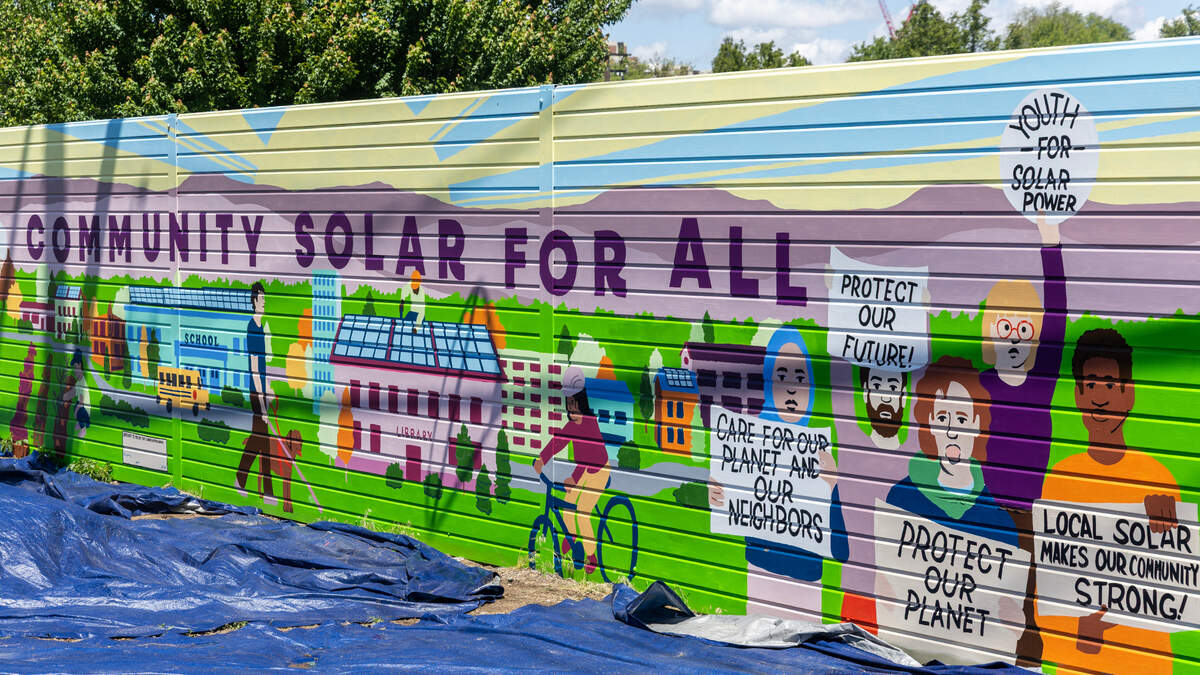 A new mural on E. Parkcenter Boulevard just east of the intersection with Broadway in Boise was done by the Climate Justice League, a youth program within the Idaho Sierra Club. It advocates for community solar projects, which Idaho doesn’t have.