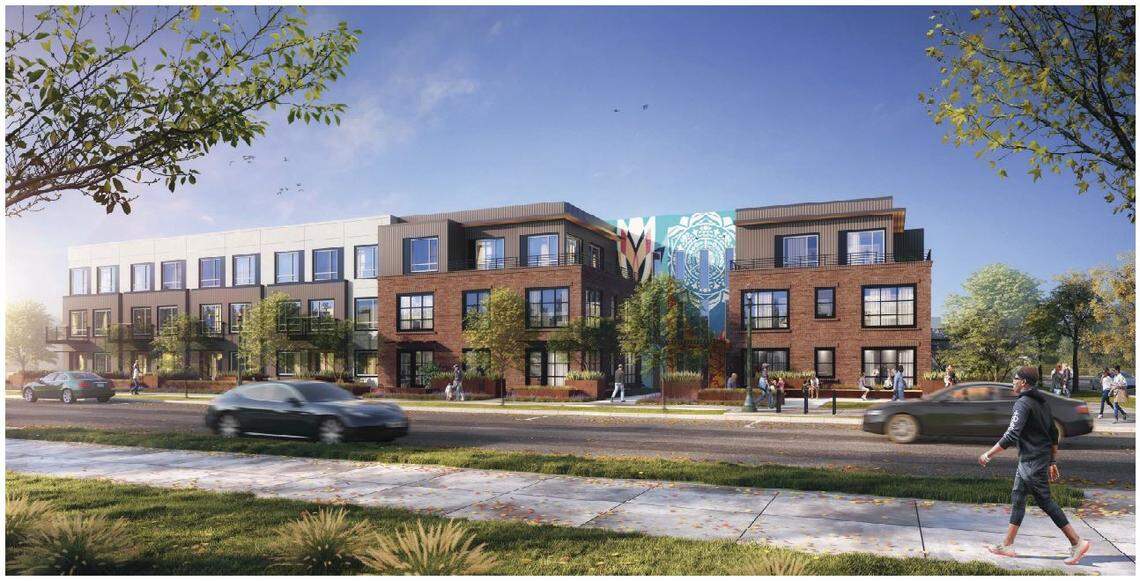 This rendering shows a potential future view of a 48-unit apartment building at 1721 W. Idaho St. on the west side of Boise’s downtown. It’s planned to serve as workforce housing geared to households earning between $60,000 and $80,000 per year.