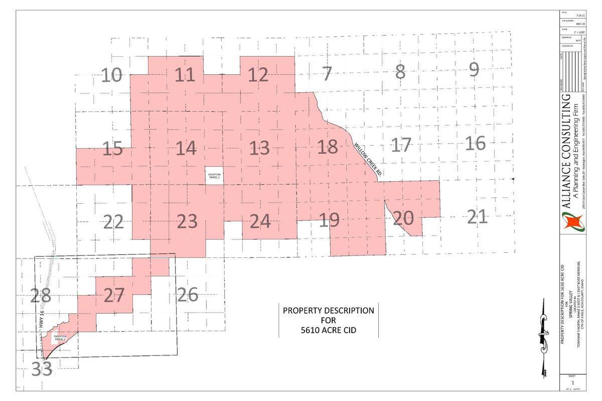 GWC Capital is looking to implement a community infrastructure district that would increase taxes on homeowners in order to pay for public infrastructure. This map shows the outline of the proposed district.