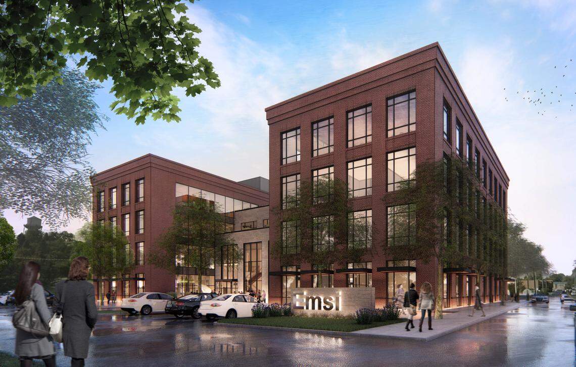 Emsi, a Moscow, Idaho, labor analytics firm, plans to build this four-story, 70,000-square-foot building to accommodate up to 500 workers in downtown Moscow. It estimates a move-in date in late 2020. Photo provided by the Idaho Commerce Department.