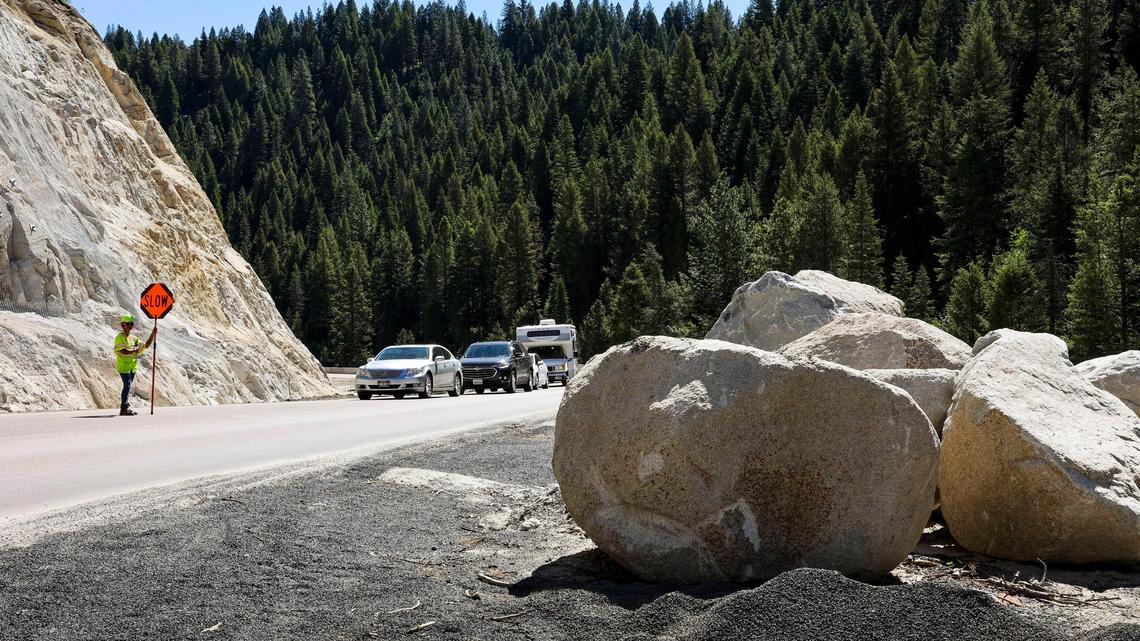 Motorists have routinely been delayed while traveling on Idaho 55 north of Smiths Ferry since fall 2020. The project to widen and straighten the mile-long stretch of highway to create a safer corridor is on schedule to be finished this fall.