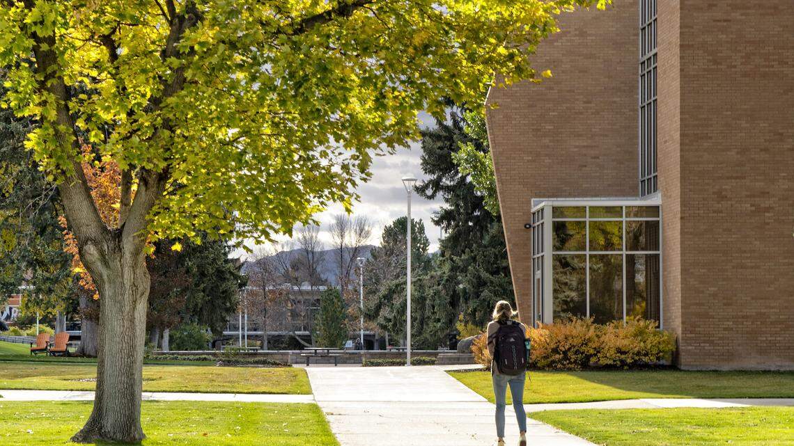 A student is shown at Idaho State University in this 2020 file photo.
