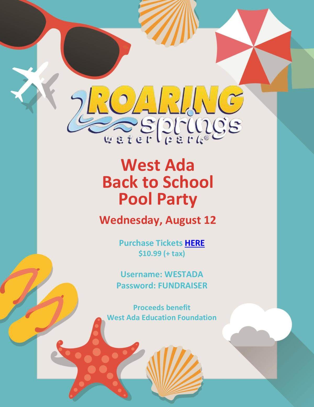A digital flyer emailed to West Ada School District parents inviting them to a back-to-school fundraiser.