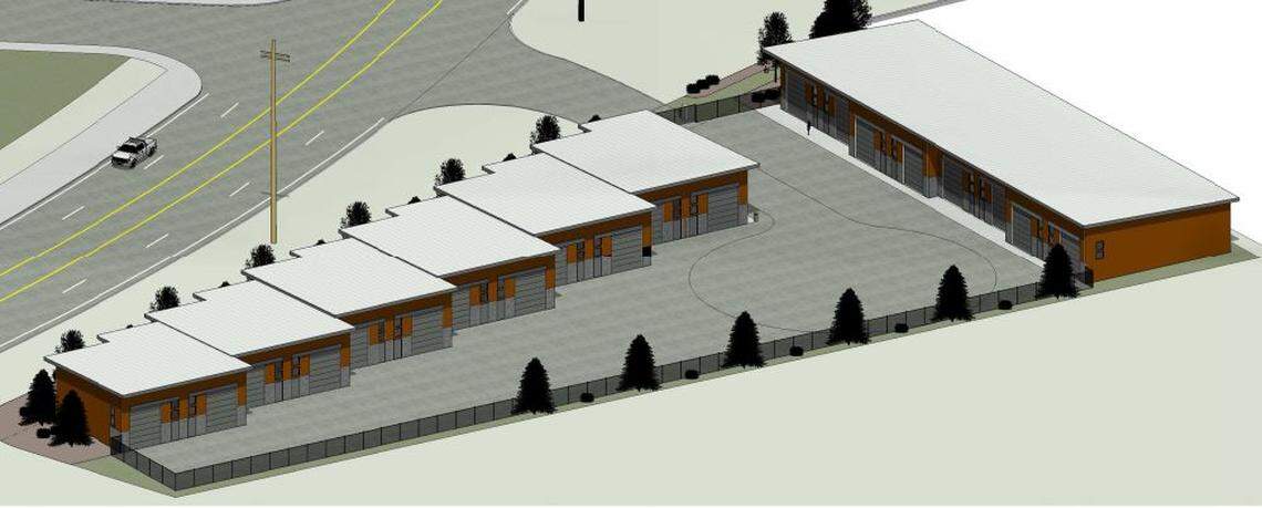 SAJJ Architecture is proposing to build 20 garage condominiums at 6323 S. Federal Way. The complex would have a security fence, an RV dump station, landscaping with grass, trees and shrubs, along with a picnic area.