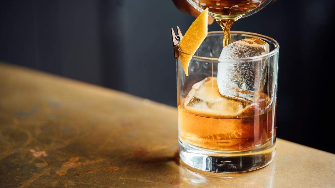 A cocktail being poured.