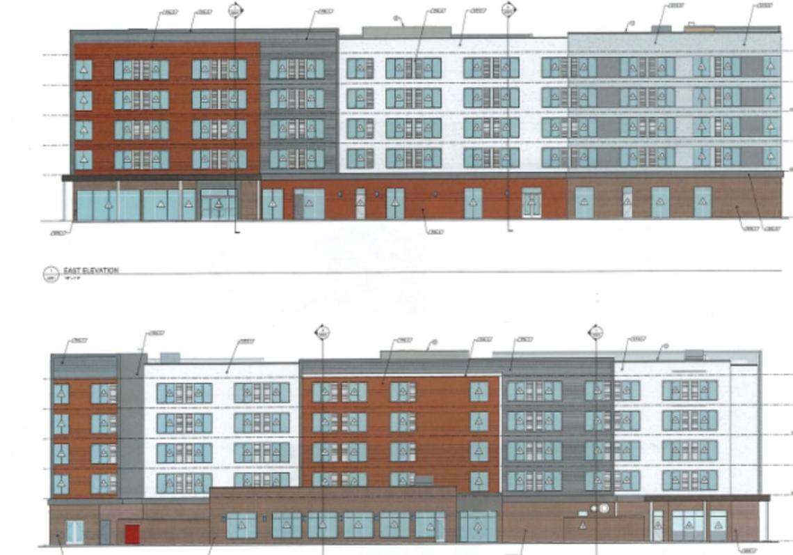 The east and west facing views of the proposed Hyatt Place in Eagle View Landing. The hotel would be located at 1077 S. Silverstone Way.