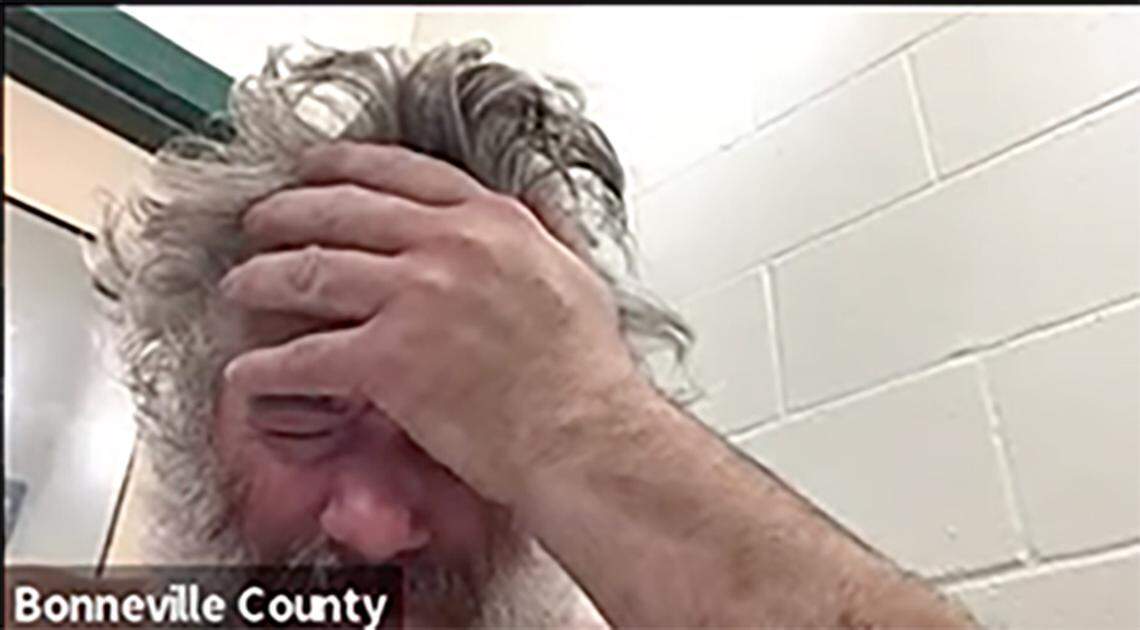 Murder suspect Jeremy Albert Best appears via Zoom for a court hearing Monday to face charges in the shooting death of his pregnant wife. Best was shirtless, fidgety and behaving oddly during the hearing, and the court ordered that a mental competency evaluation be done.