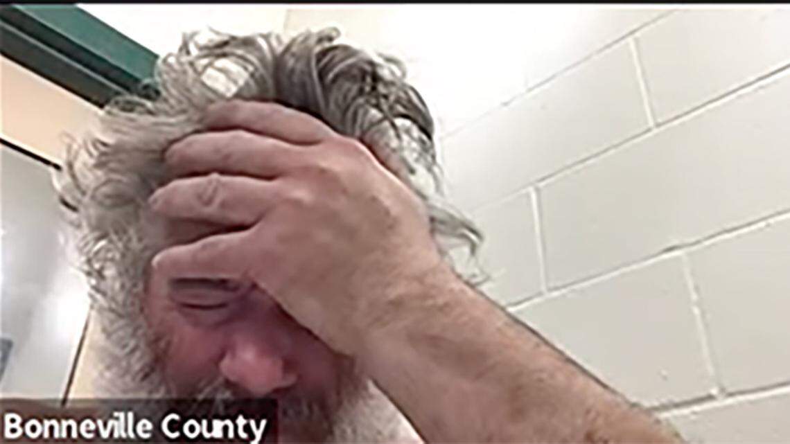 Murder suspect Jeremy Albert Best appears via Zoom for a court hearing Monday to face charges in the shooting death of his pregnant wife. Best was shirtless, fidgety and behaving oddly during the hearing, and the court ordered that a mental competency evaluation be done.