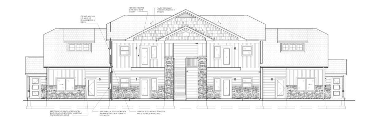 A rendering of a building in the Wood Rose Apartment complex, it would be an affordable housing complex on Ustick Road.