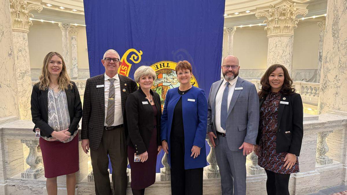 (Left to right) Sen. Ali Rabe, Sen. Ron Taylor, Sen. Janie Ward-Engelking, Sen. Melissa Wintrow, Sen. James Ruchti and Carrie Semmelroth.