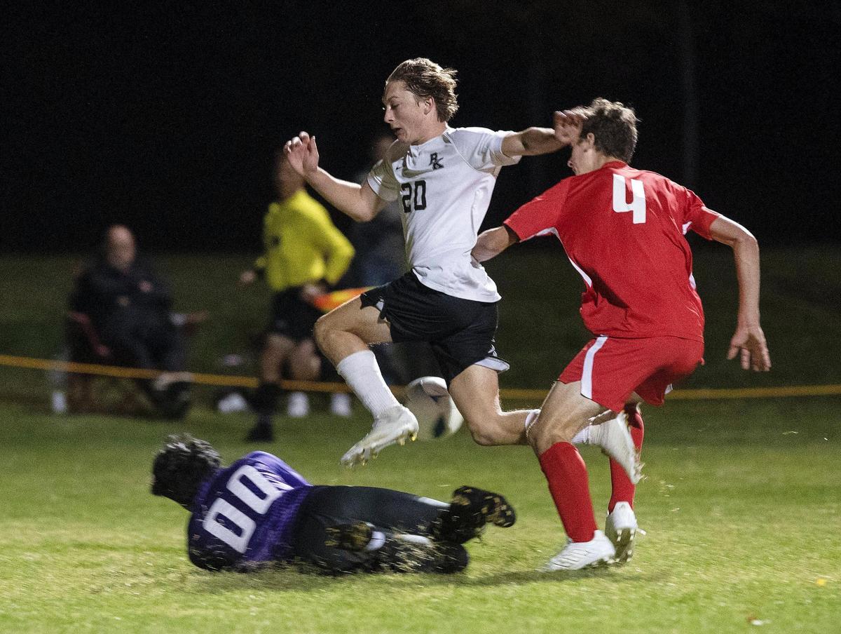 Bishop Kelly’s Colton Crawford, leaping, lead the Knights to the 4A state title last season. But he’s one of just four returning starters for the Knights.