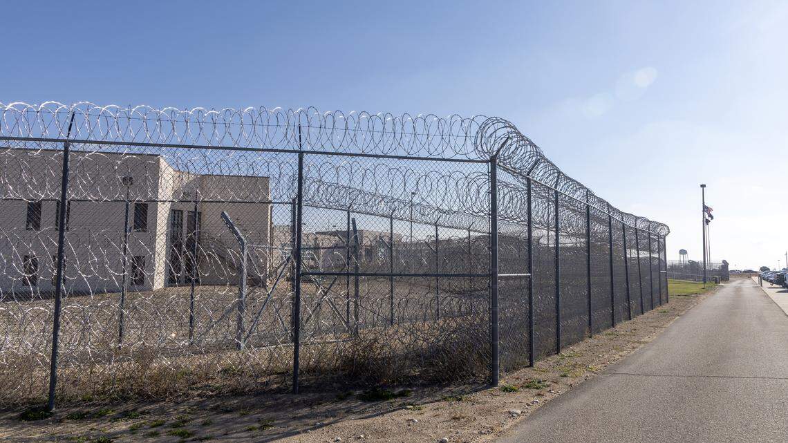 Razor wire fencing surrounds the Idaho Department of Correction’s Idaho Maximum Security Institution, in Kuna.