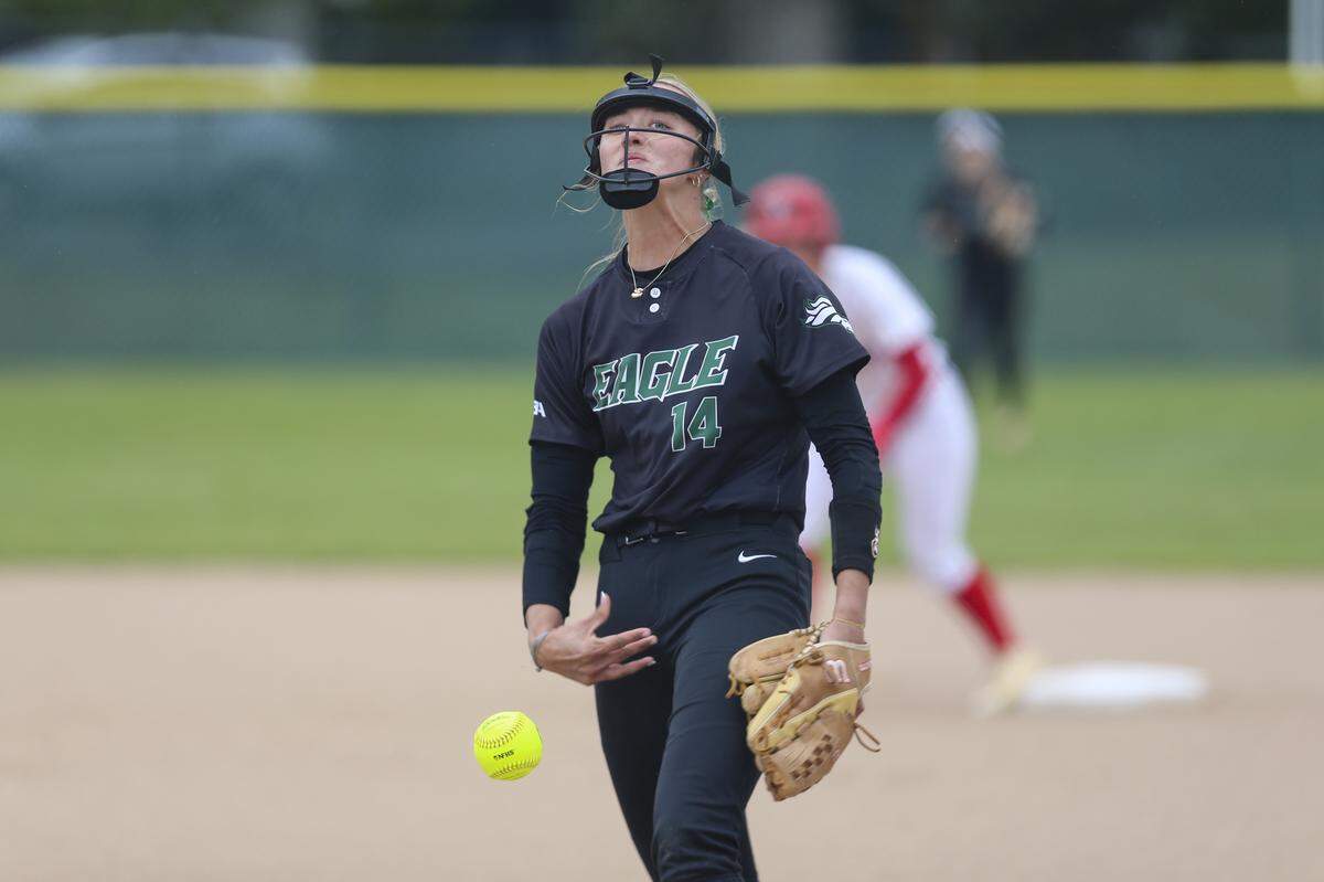 Eagle’s Sophia Giles pitched the 11-1 win over Highland on Friday and also had a double — the only hit the Mustangs got that wasn’t a single. She allowed just six hits.