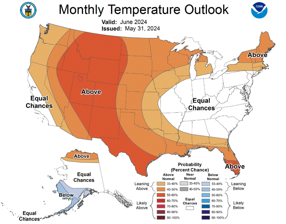 Large swaths of the western United States will see above-average temperatures this month, in large part to the high-pressure heat wave moving into the area later this week.