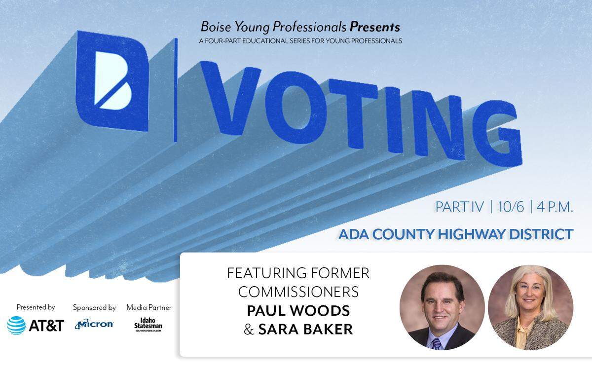 The Idaho Statesman is partnering with Boise Metro Chamber of Commerce and Boise Young Professionals for this series that explains how government works. On Oct. 6 it’s former Ada County Highway District members Paul Woods and Sara Baker.