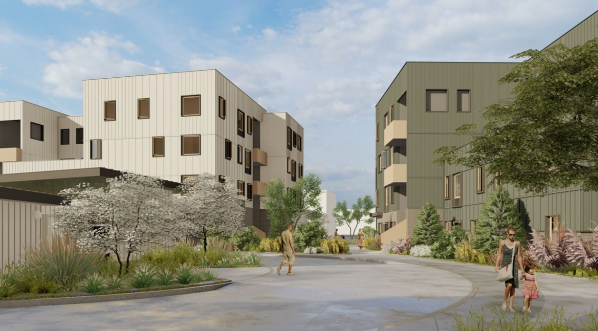 The second of the Finch complex’s two stages — seen here from an interior courtyard — is on track to open fully in summer 2027.
