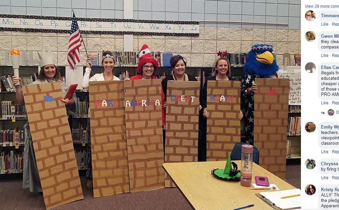 Margie Gonzalez, executive director of the Idaho Commission on Hispanic Affairs, said her office received emails and calls from offended people all over the United States after news broke that employees of an elementary school in Middleton had dressed up as Mexican stereotypes and held a mock border wall that read “Make America Great Again.”