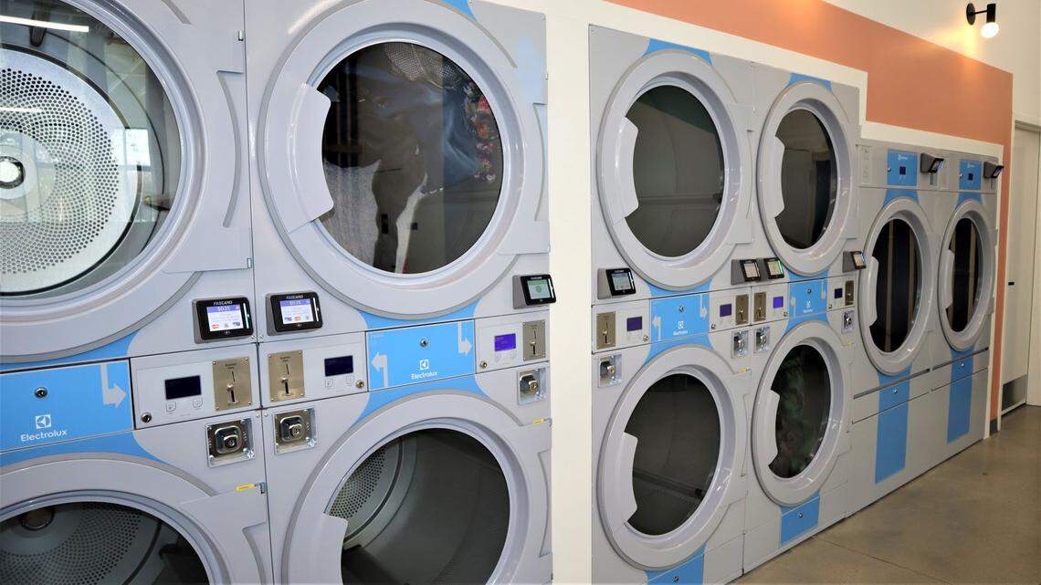 Laundry machines at Breeze Laundry, 4026 W. State St., Boise, shortly before its grand opening in April. “This location is open and airy with large garage doors to be open in the warmer weather and has a patio area for reading, eating, drinking, and socializing.,” Breeze said in a news release.