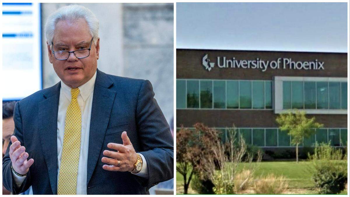 University of Idaho President Scott Green, seen here addressing the Joint Finance-Appropriations Committee of the Idaho Legislature, has said the maximum downside risk to the university is $50 million in its purchase of the University of Phoenix.