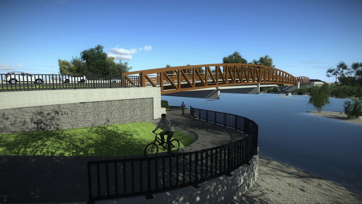The city and bike advocates in 2016 worked together on plans for a new bike bridge along the Greenbelt.