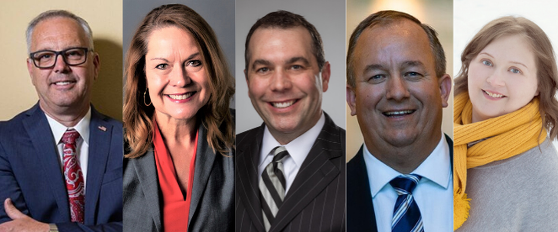 Joe Palmer, Anne Little Roberts, Shaun Wardle, Robert Simison, and Gina Johnson are running to be Meridian’s next mayor.