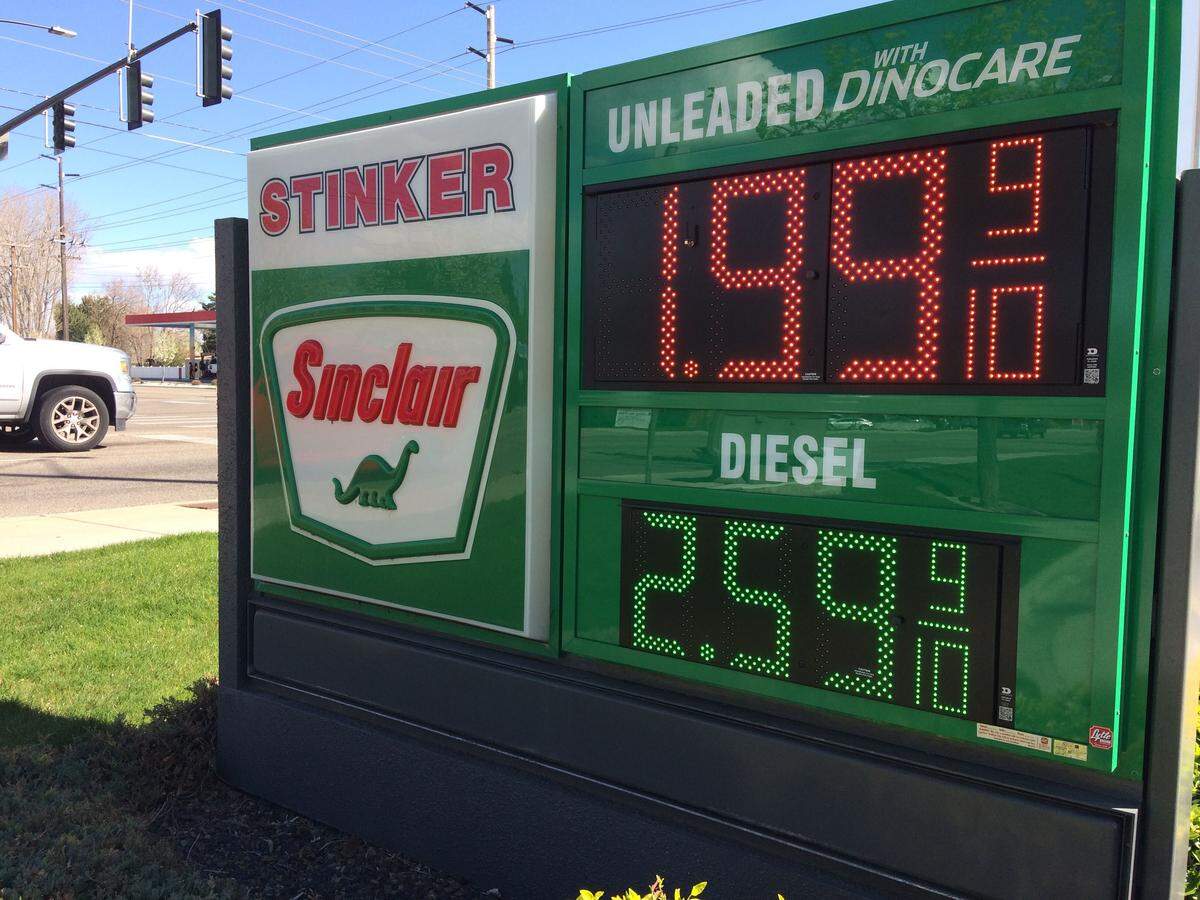 The Stinker gas station at the intersection of Cole and Ustick roads in Boise sold regular gas for $1.99 per gallon on Saturday, April 11.