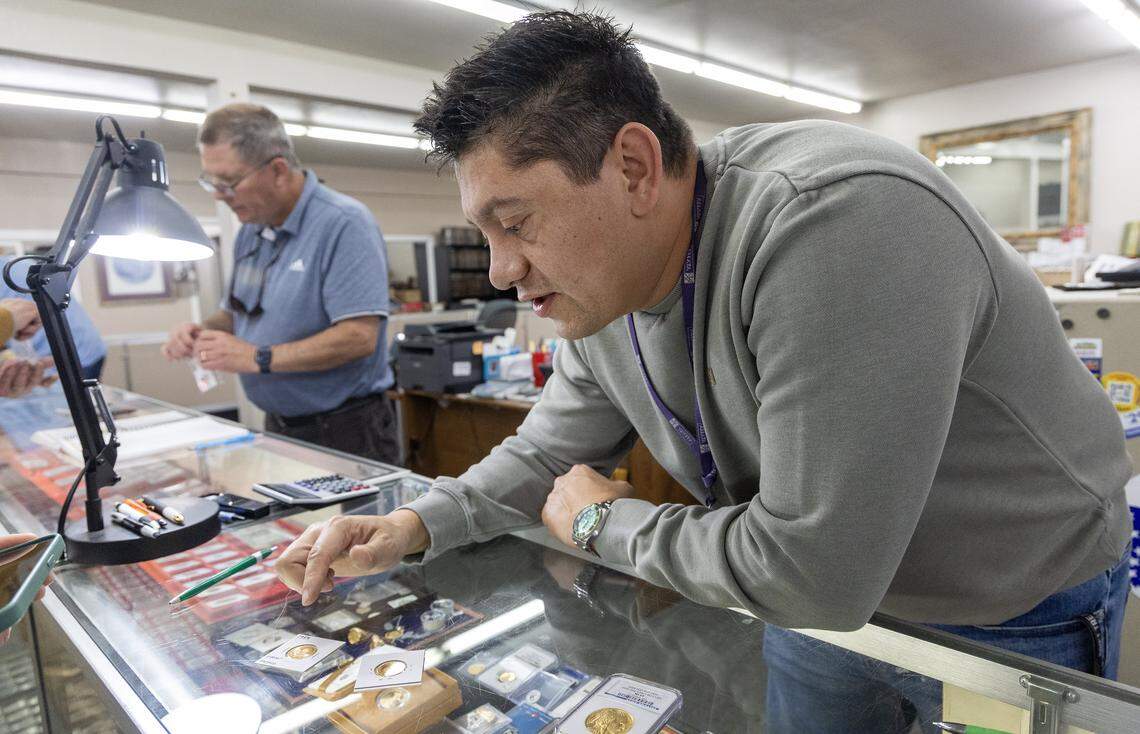 Jon Fagenstrom, general manager, talks about the value of gold at Rose Hill Coins and Jewelry in Boise.