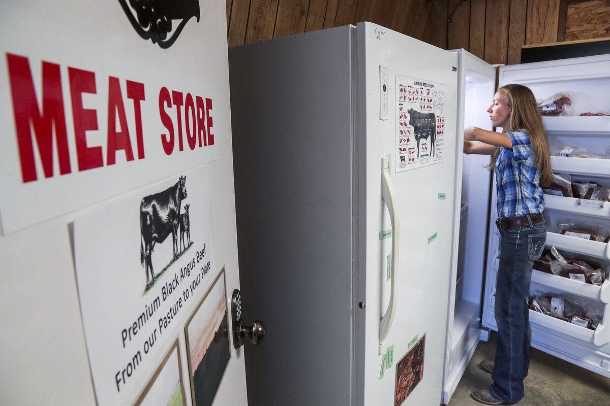 Chelsea DeFriez is one of the primary operators on her family’s registered black angus ranch. She also started their beef store, which she somehow manages while being a mom to six kids under 13.