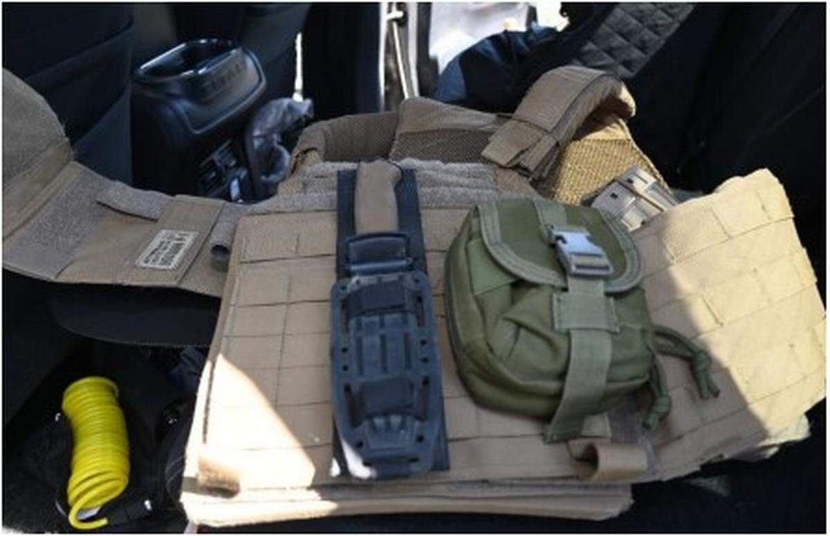 A ballistic vest and other gear “suggesting he wanted to impersonate a police officer” was found in Ehrlin’s vehicle, according to a sentencing memorandum.