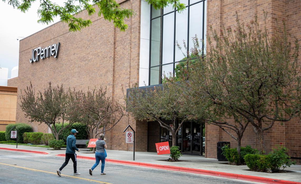 shoppers walk toward the entrace of JC Penney at Boise Towne Square on Monday. The Plano, Texas, company declared bankruptcy on Friday, two days after the Boise store reopened as part of the coronavirus pandemic recovery.