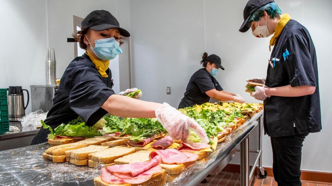 Amy Banks, 17, builds sandwiches at the new Life’s Kitchen on Fairview Avenue in Boise. The culinary training program for at-risk youth has moved into the old Marie Callender’s restaurant. The nonprofit will double the number of students it can enroll at one time for the 16-week course, and triple the capacity for patrons enjoying meals.