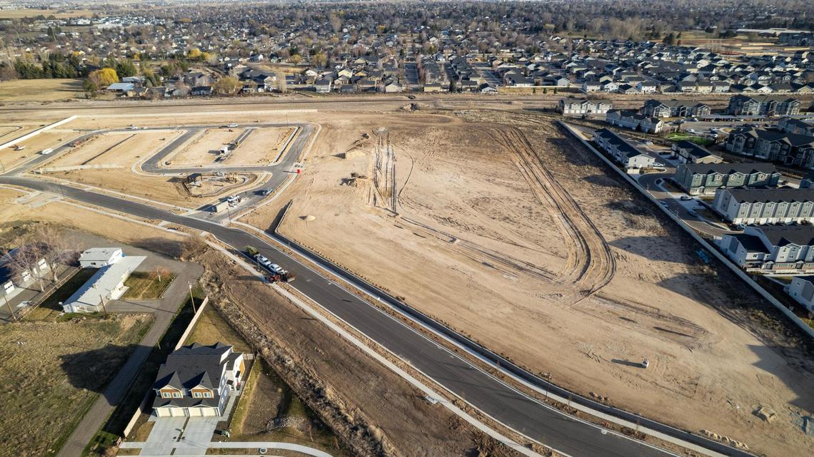 The triangular plot of vacant land at 4250 W. Franklin Road is where the Newkirk neighborhood would be built. Developers worried that a lack of visibility from a major street or intersection would make an apartment complex unsupportable.