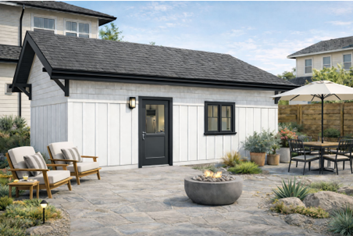 The Kestrel features the largest living space of the eight designs, with two bedrooms across nearly 700 square feet.